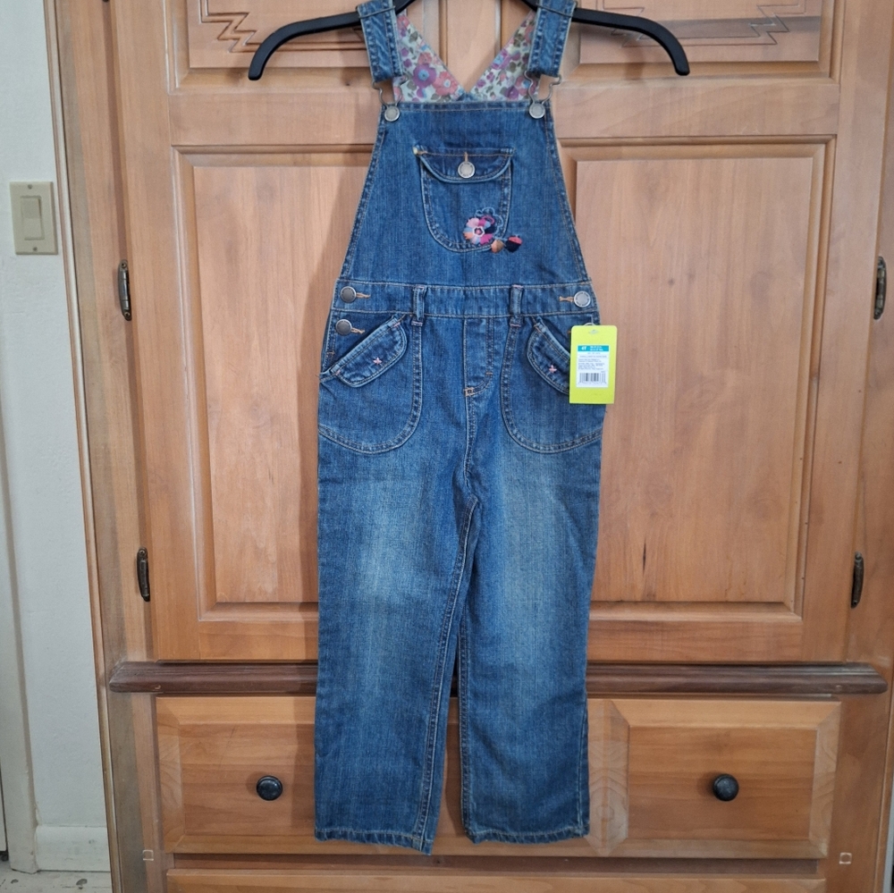 Girl's GENUINE KIDS From OSHKOSH   Denim Bib Overalls Size 4T NWT